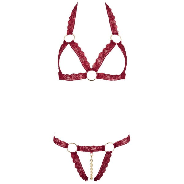Open Lace Blonde Lingeri sæt med BH & Trusse - Image 5