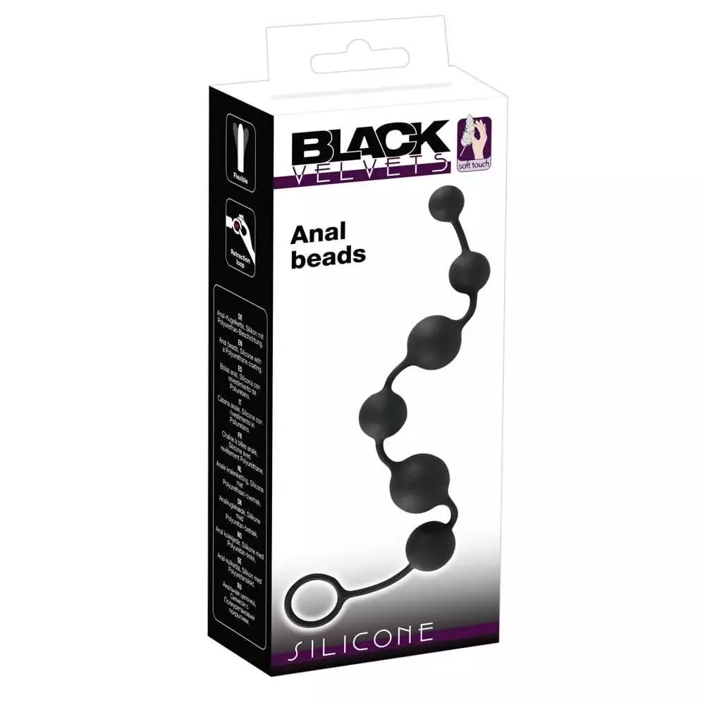 Black Velvets Silikone Anal BeadsSort