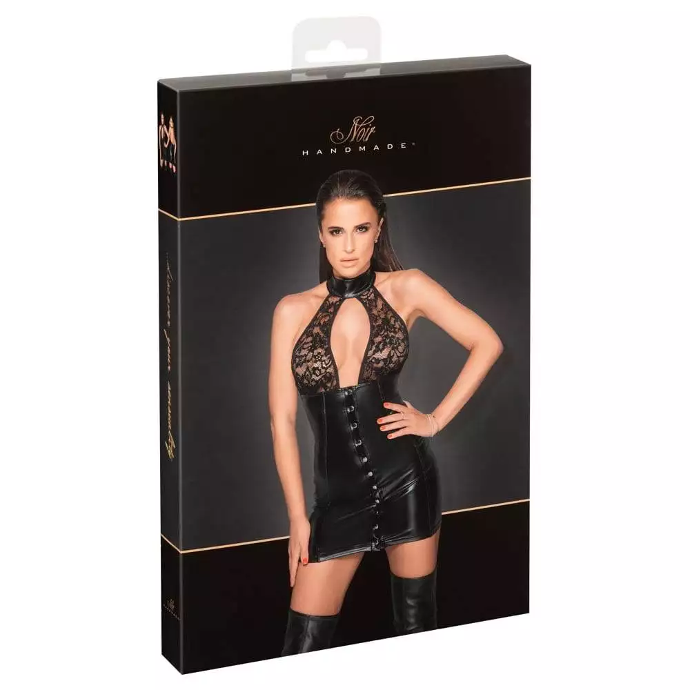 Noir Wetlook Kjole med Blonde TopXL