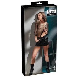 Lak Nederdel i Sort med Nitter