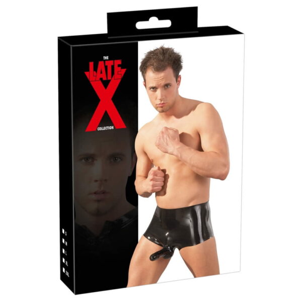 Latex-trusse med penishylster sortL/XL