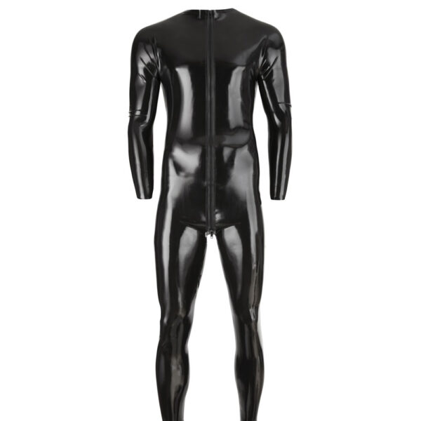 Herre Latex Heldragt i sort - Image 5