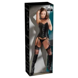 Black Temptress Lak Corsage i Sort