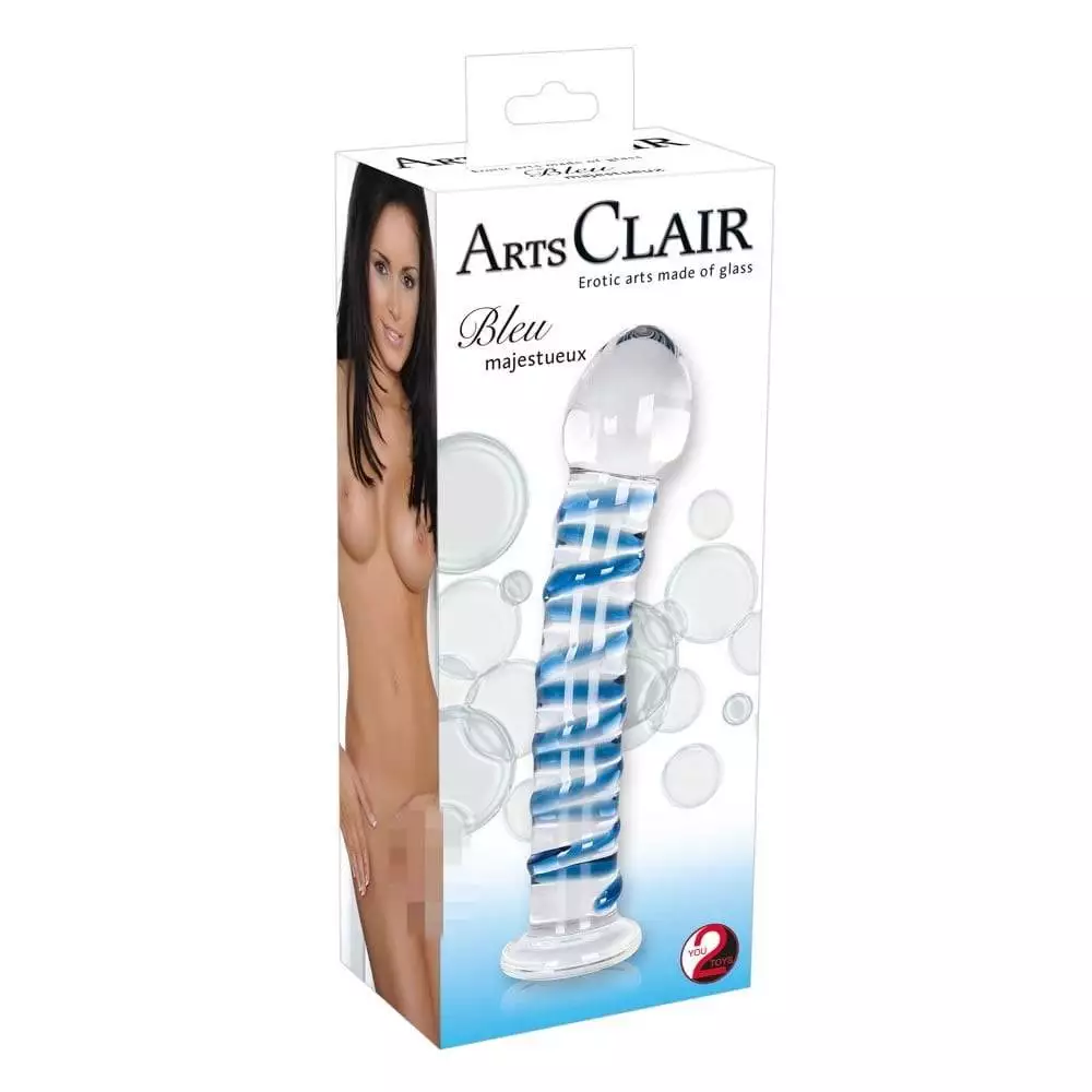 Glas Dildo Arts Clair BleuTransparent/Blå