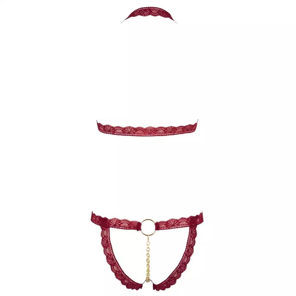 Open Lace Blonde Lingeri sæt med BH & Trusse - Billede 6