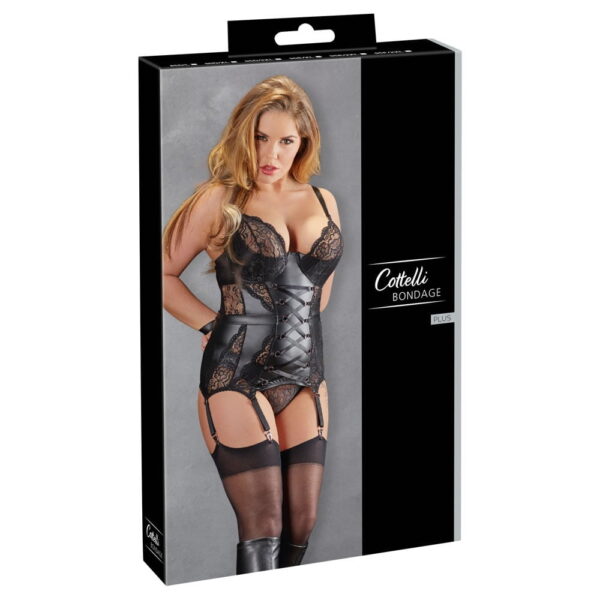 Plus Size Bondage Blonde Bustier med Trusser95F / 2XL