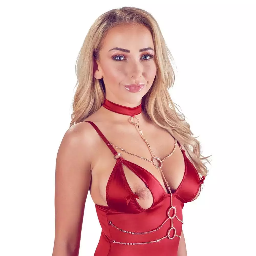 Abierta Fina Bustier med Similisten og Smykke - Billede 6