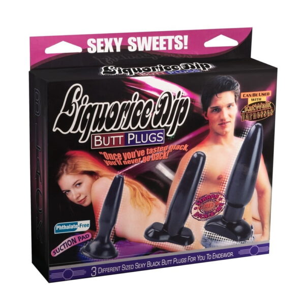 Liquorice Dip Buttplug-sæt 3 stk.Sort