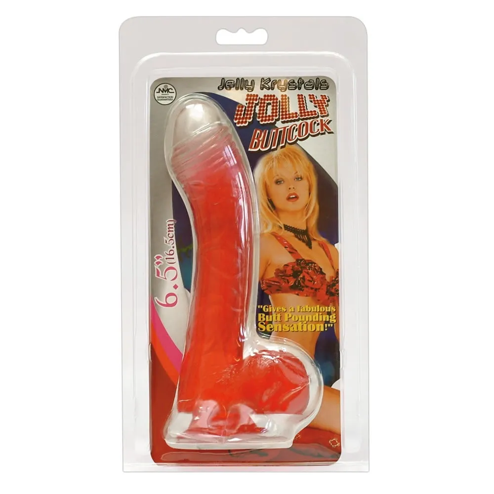 Buttcock DildoJolly - Rød og Gennemsigtig
