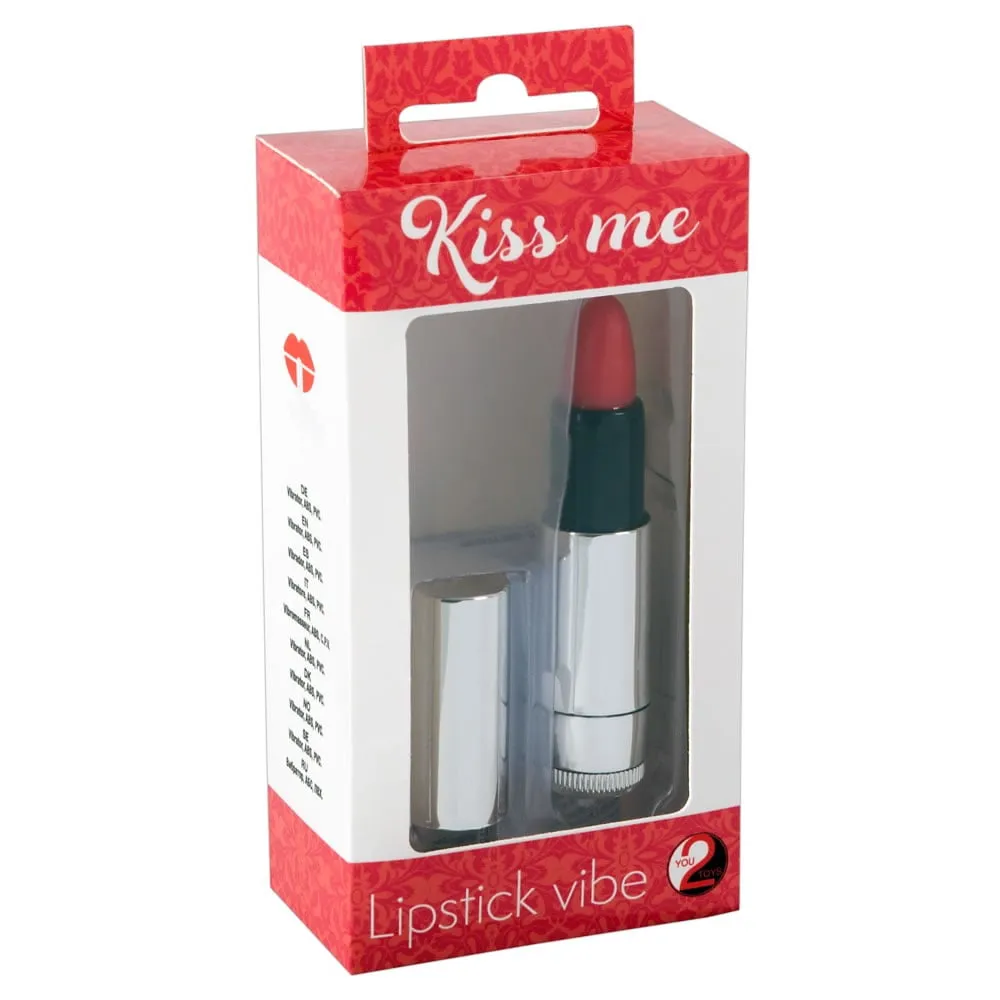 Kiss me Lipstick Vibe VibratorRød / Sølv