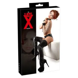 Latex strømper med Blondekant