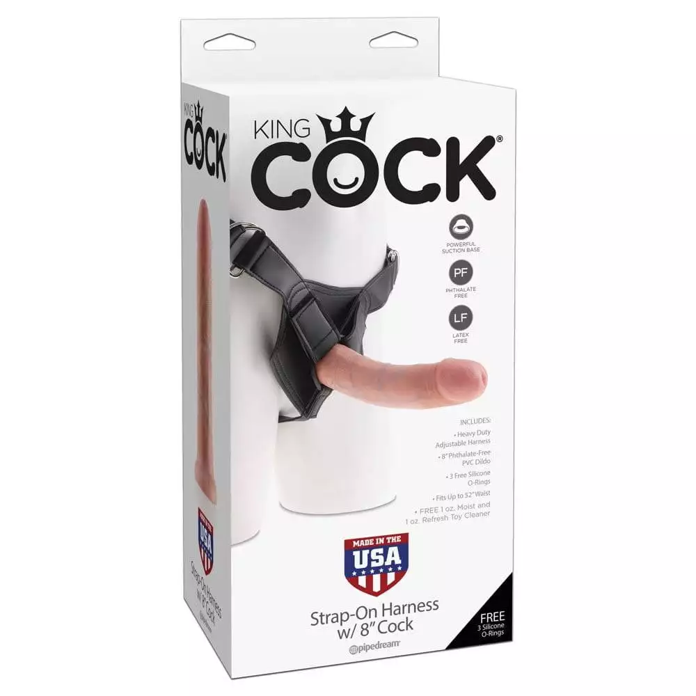 King Cock Strap-On Dildo med Harness8 inch / 20 cm