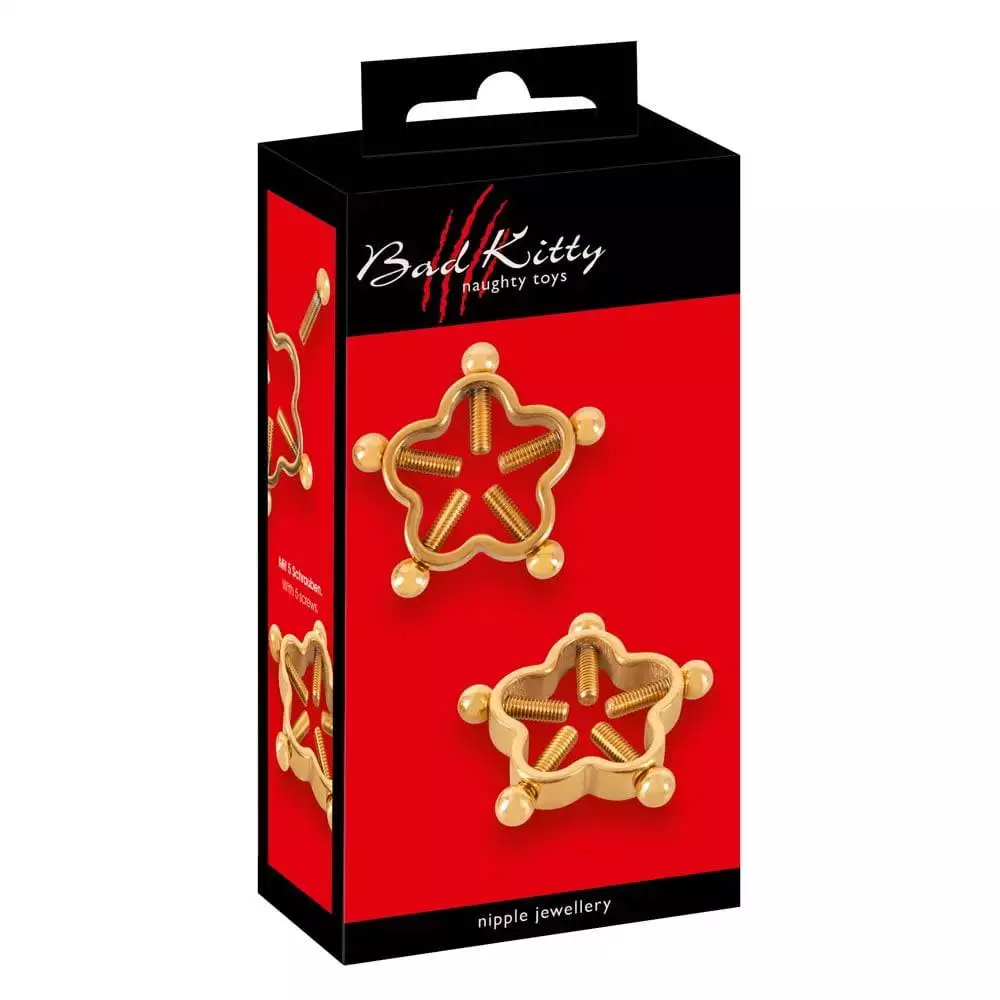 Bad Kitty Brystvorteklemmer Golden FlowerGuld