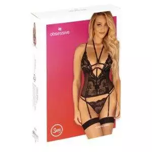 Obsessive Alessya Blonde Bustier og Lingeri sæt