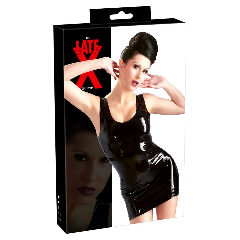 Latex minikjole Sort2XL