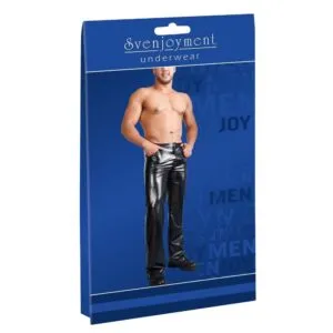 Herre Læderlook Bukser i Sort