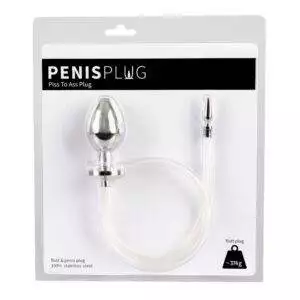 Piss to Ass Penis og Anal Plug i Metal