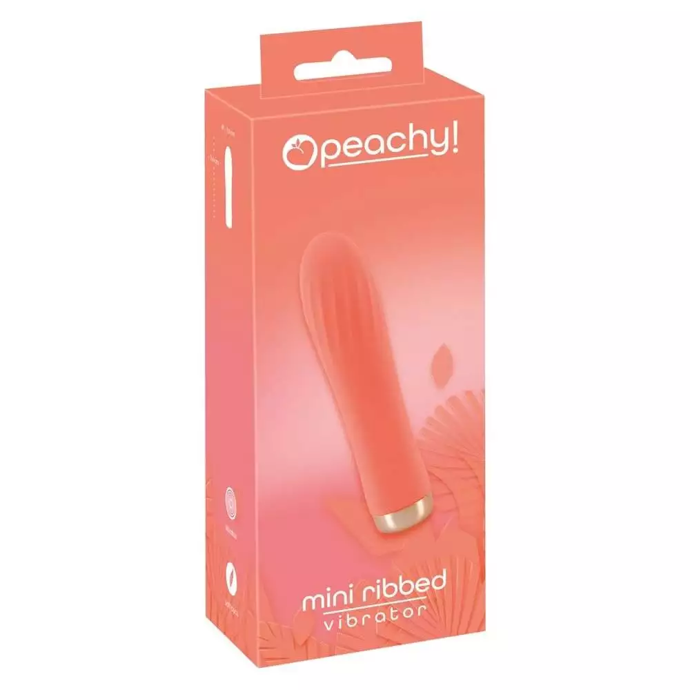 Peachy Ribbed Mini VibratorOrange
