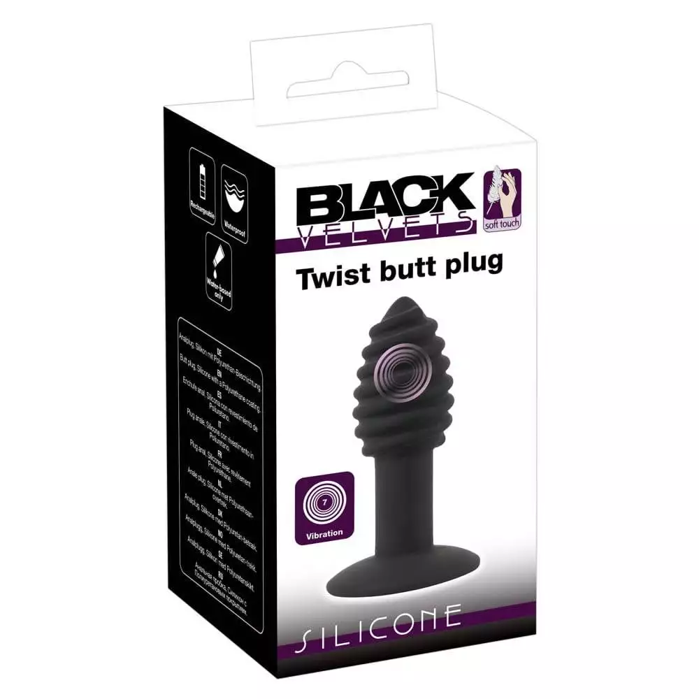 Black Velvets Anal Plug Twist med VibratorSort