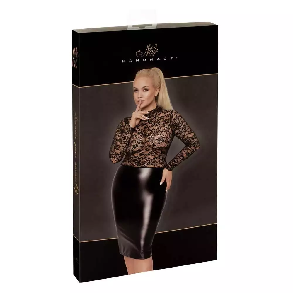 Noir Wetlook og Blonde Plus Size Kjole6XL
