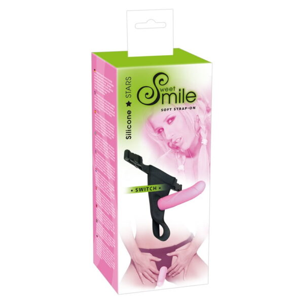 Smile Pink Switch Silikone Strap-On Dildo & HarnessPink