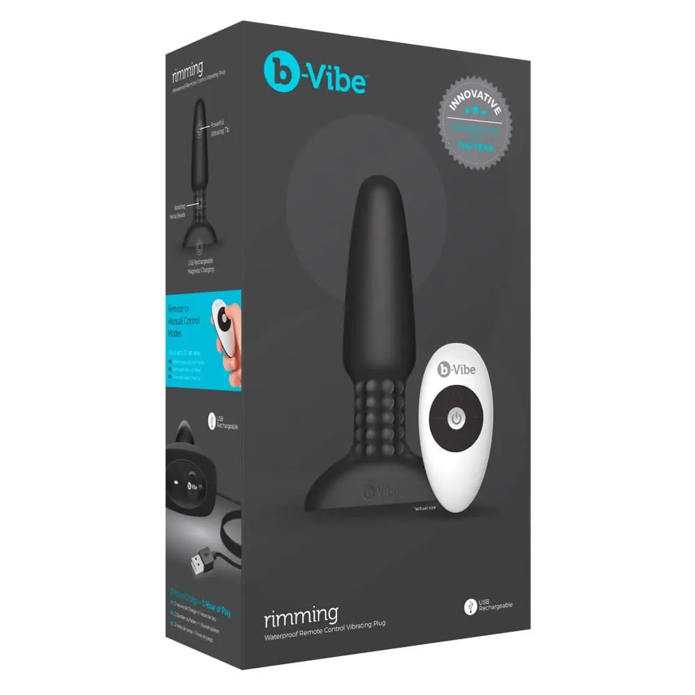 B-Vibe Rimming Anal Plug med FjernbetjeningSort