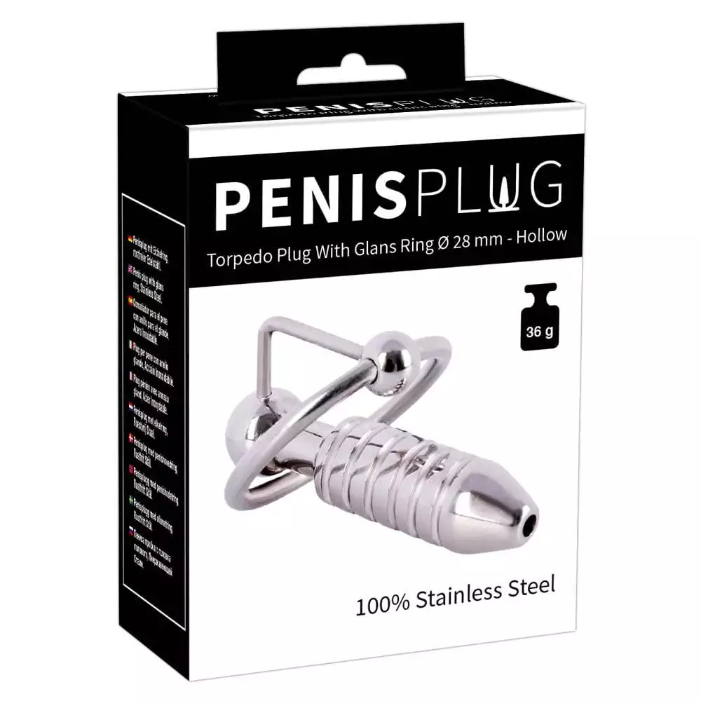 Penisplug Dilator Torpedo Plug med Penishoved RingOnesize