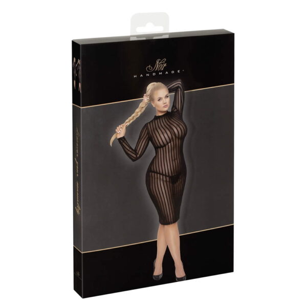 Noir Transparent Plus Size Kjole med Striber - Image 9