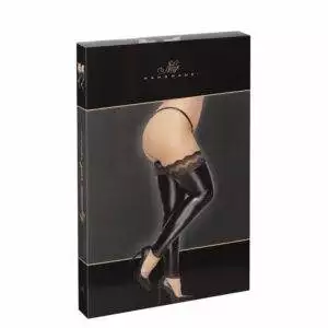 Noir Plus Size Overknee Wetlook Strømper uden Fod