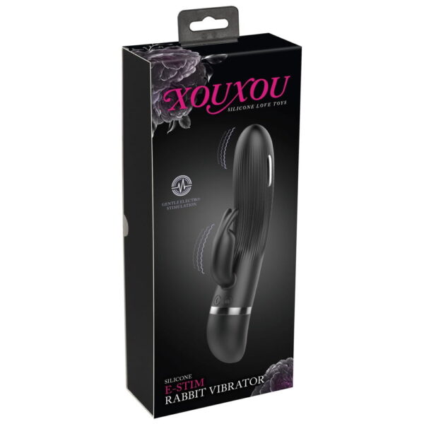 XOUXOU Rabbit Vibrator med PirrestrømSort