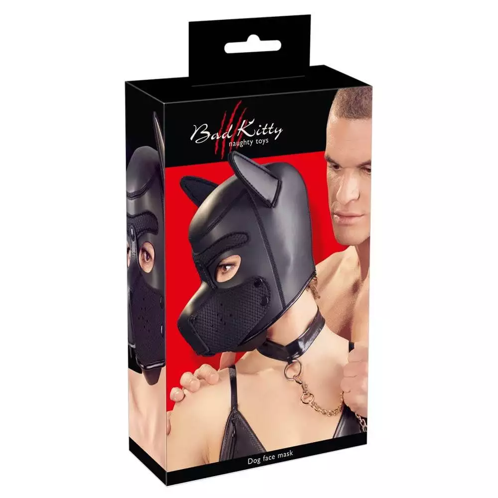 Bad Kitty Fetish Hunde Maske i NeoprenSort