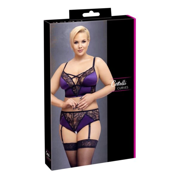 Plus Size Lingeri Sæt af Satin og Blonder4XL