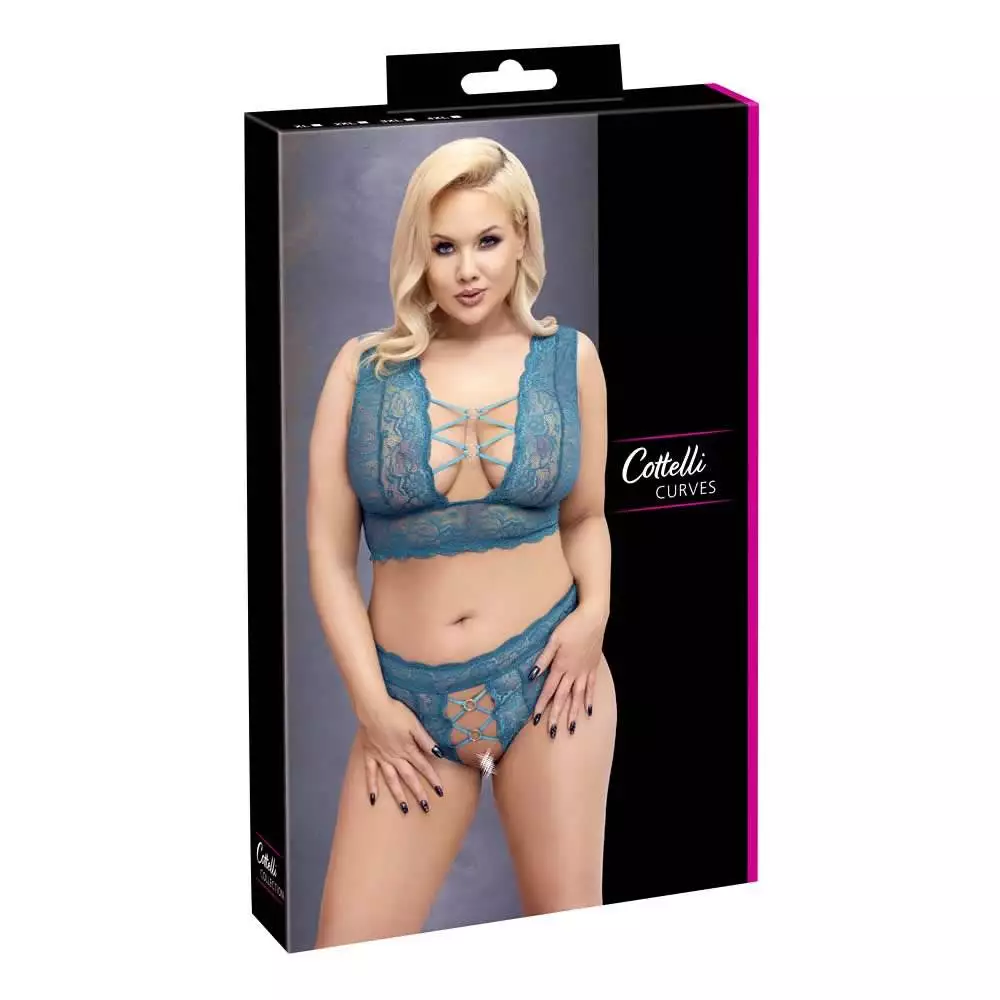 Plus Size Blonde BH sæt i Grøn4XL
