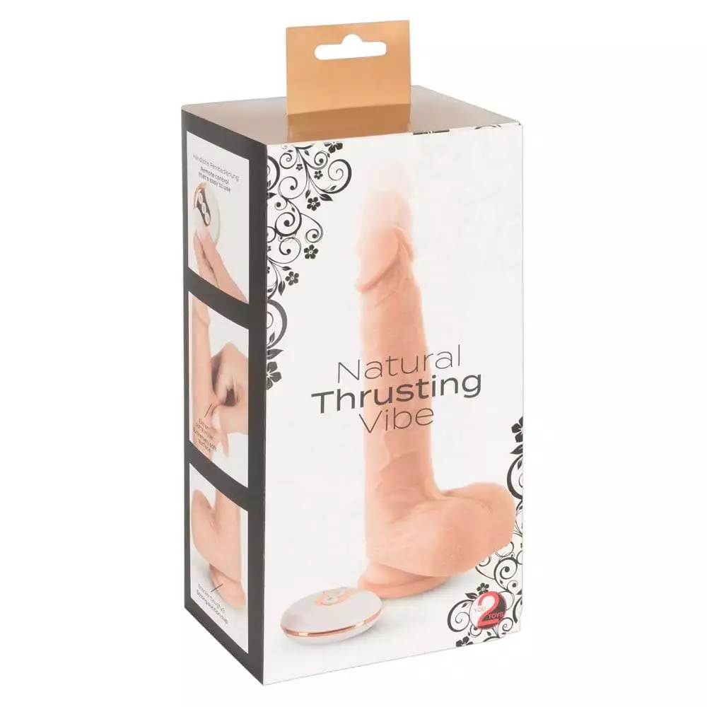 Natural Thrusting Vibe Støde Vibrator Med Trådløs FjernbetjeningHudfarve