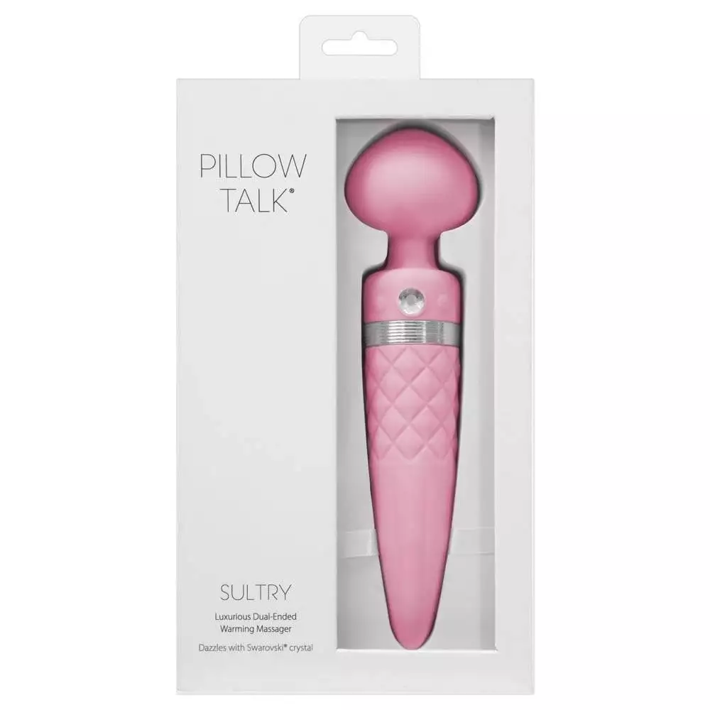 Pillow Talk Sultry Massagestav og Vibrator med Varmefunktion og Swarovski KrystalLyserød
