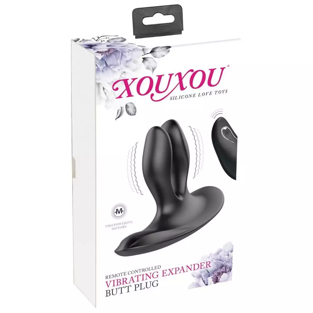 XOUXOU Expander Anal Plug med Vibrator og Trådløs FjernbetjeningSort