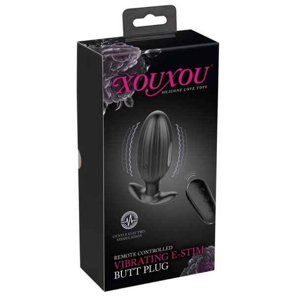 XOUXOU Vibrator Anal Plug med Pirrestrøm og Trådløs FjernbetjeningSort