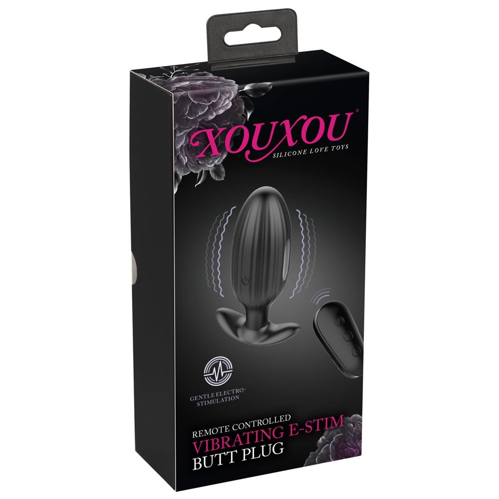 XOUXOU Vibrator Anal Plug med Pirrestrøm og Trådløs FjernbetjeningSort