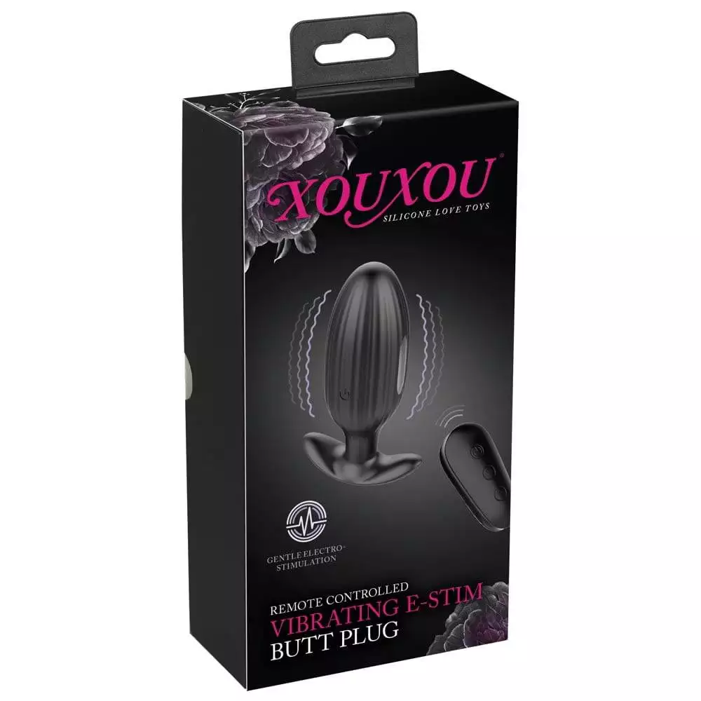 XOUXOU Vibrator Anal Plug med Pirrestrøm og Trådløs FjernbetjeningSort