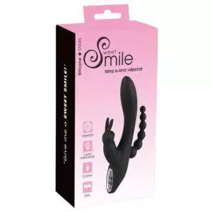 Sweet Smile G-punkt rabbit vibrator Triple med Anal Kæde