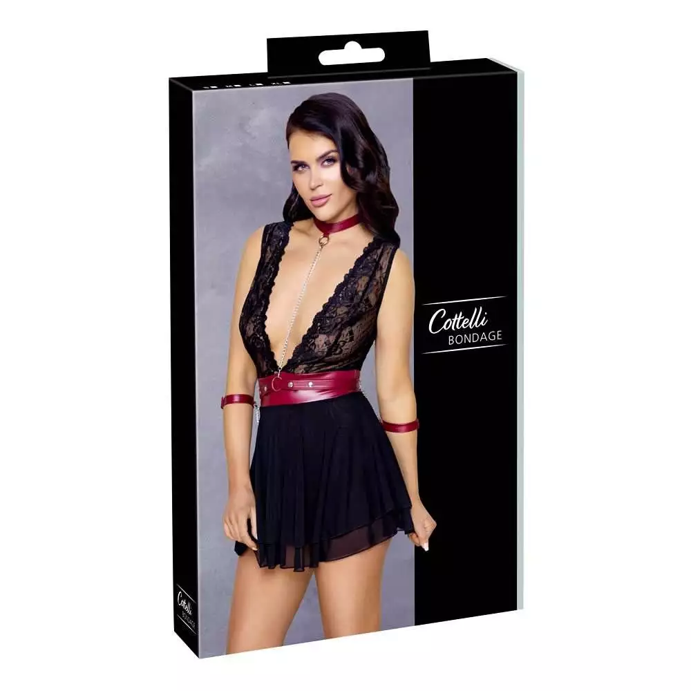 Bondage Babydoll af Blonder og Wetlook med HåndjernXL