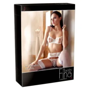 Hvid Blonde BH med Trusser og Hofteholder