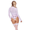Body Skolepige Kostume i Pink og Hvid med Tern - Image 8