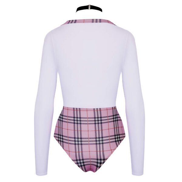 Body Skolepige Kostume i Pink og Hvid med Tern - Image 3