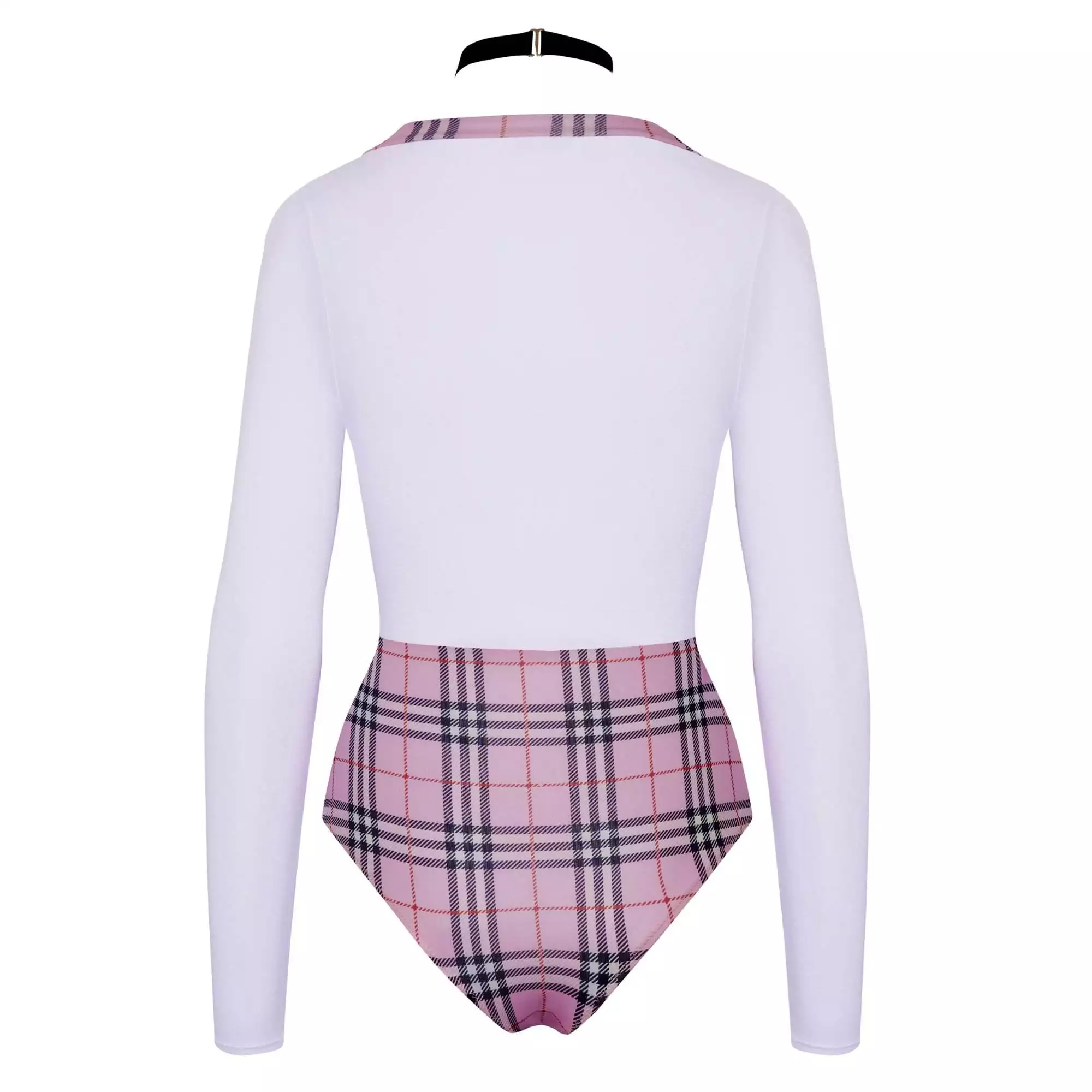 Body Skolepige Kostume i Pink og Hvid med Tern - Billede 3