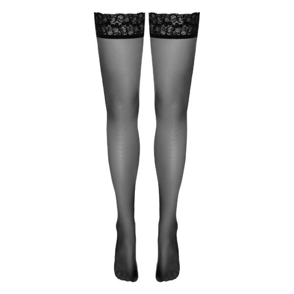 Selvsiddende Strømper i Sort med 6 cm Blondekant - Image 3