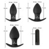 Black Velvet Anal Plug sæt med 3 plugs og Vibrator - Image 3