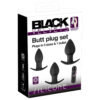 Black Velvet Anal Plug sæt med 3 plugs og Vibrator