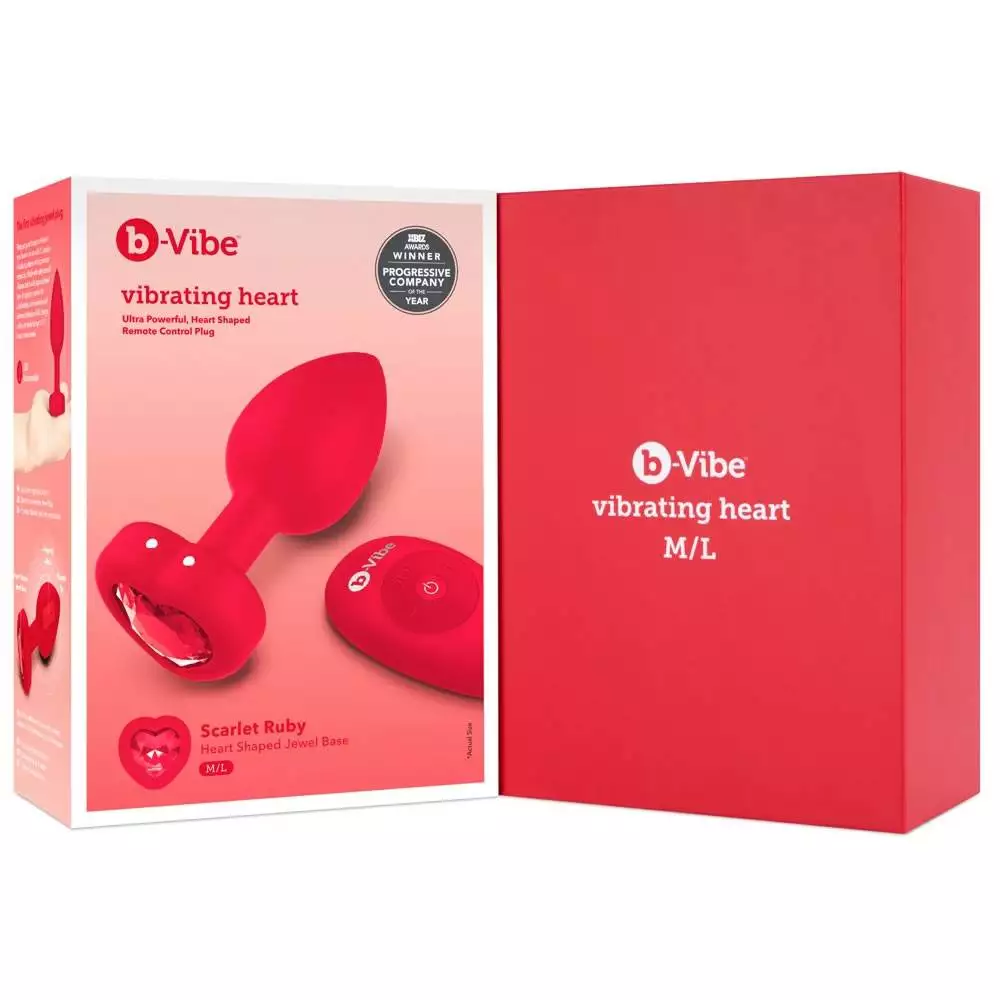 B-Vibe Vibrating Heart Anal Plug med Fjernbetjening - Billede 4