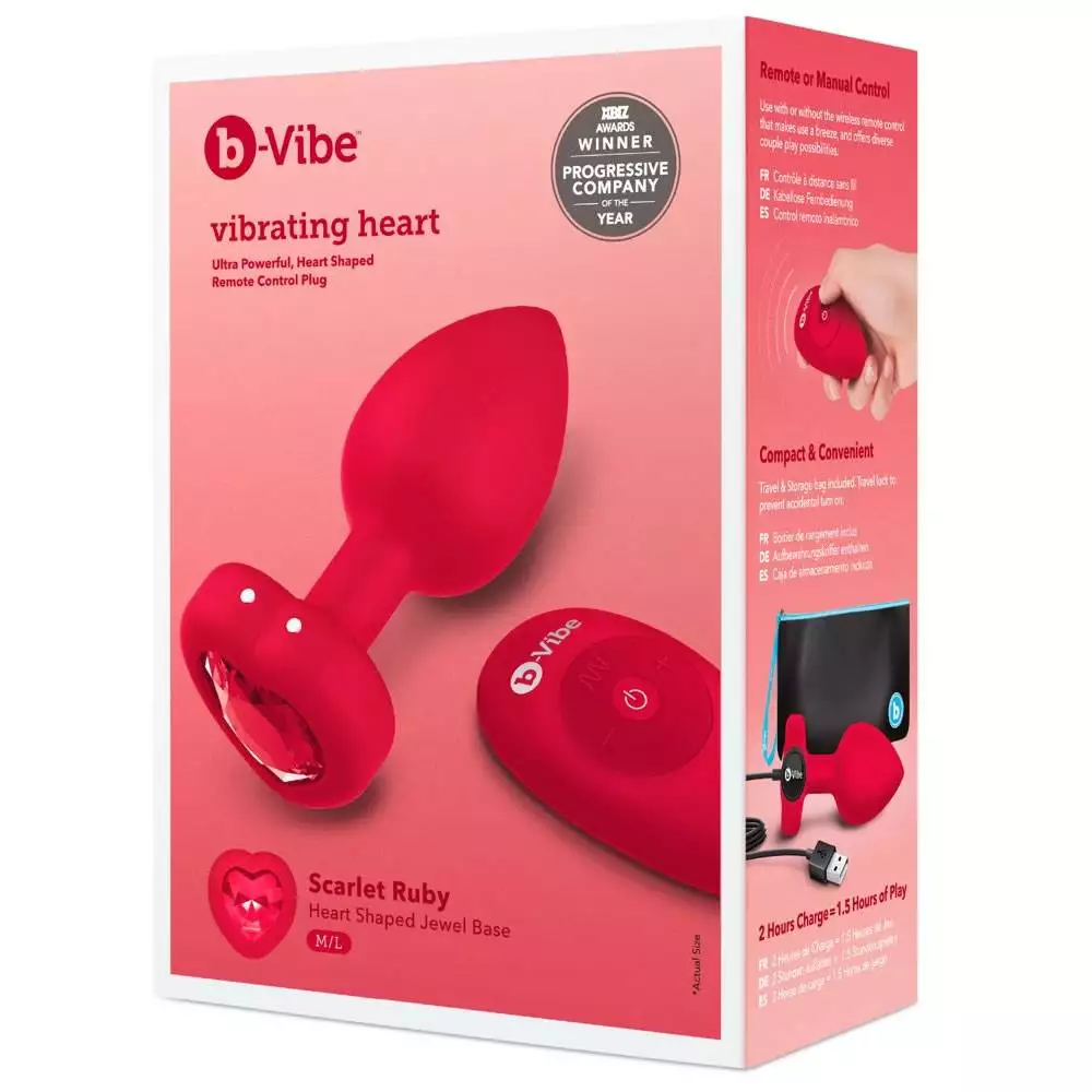 B-Vibe Vibrating Heart Anal Plug med Fjernbetjening - Billede 2